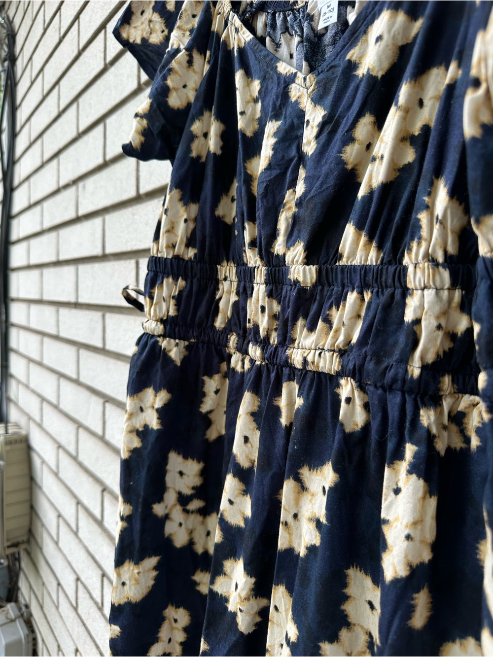 Time and Tru Navy Floral Cotton Flutter Sleeve Tiered Maxi Dress M Cottagecore - Picture 9 of 13